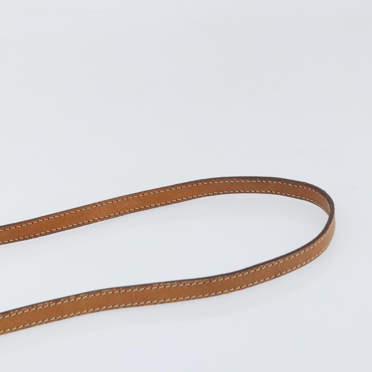 CELINE Macadam Canvas Shoulder Bag PVC Leather Brown Gold Auth bs33208