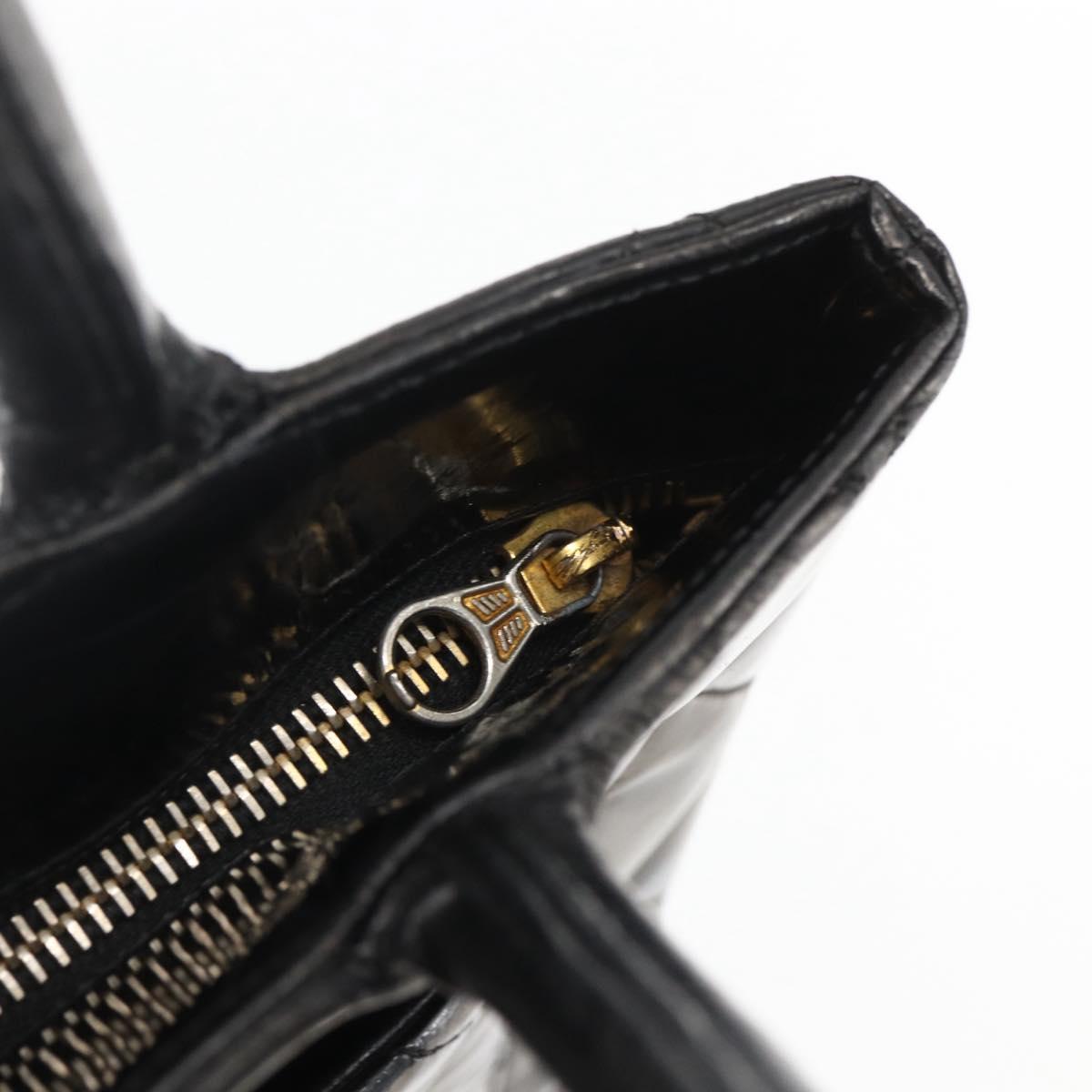 CHANEL Standard Tote Bag Patent leather Black CC Auth bs33216