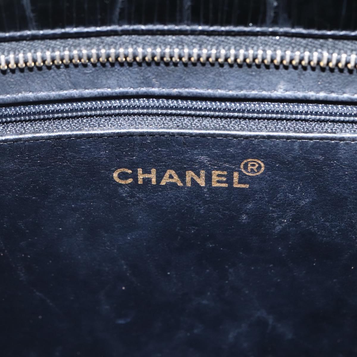 CHANEL Standard Tote Bag Patent leather Black CC Auth bs33216