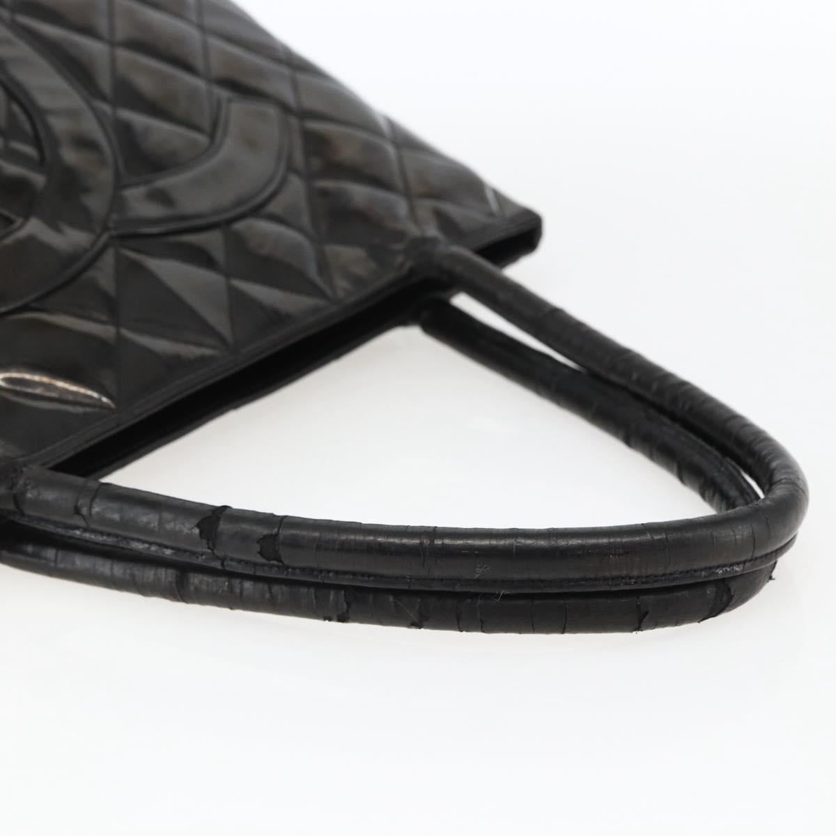 CHANEL Standard Tote Bag Patent leather Black CC Auth bs33216