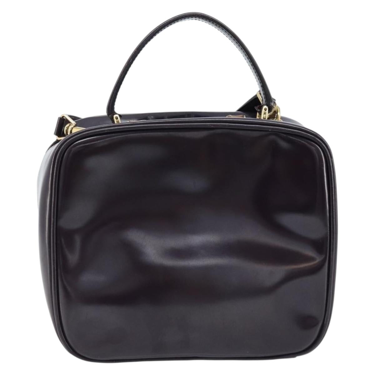 GUCCI Bamboo Hand Bag Patent leather 2way Purple Gold 000 270 0323 Auth bs33222