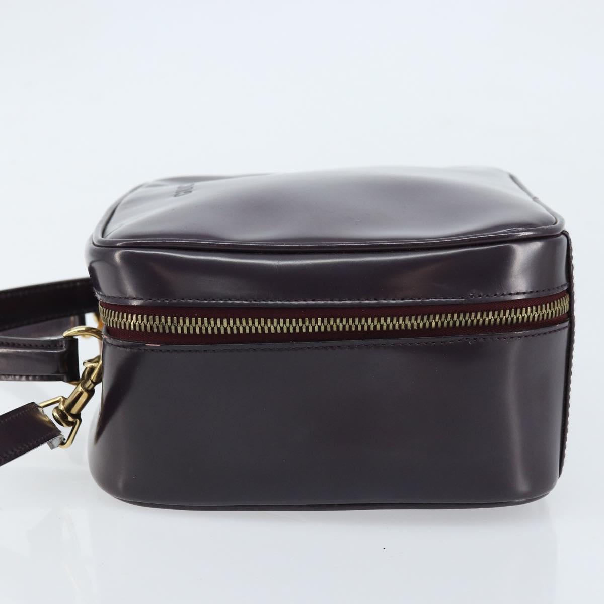 GUCCI Bamboo Hand Bag Patent leather 2way Purple Gold 000 270 0323 Auth bs33222