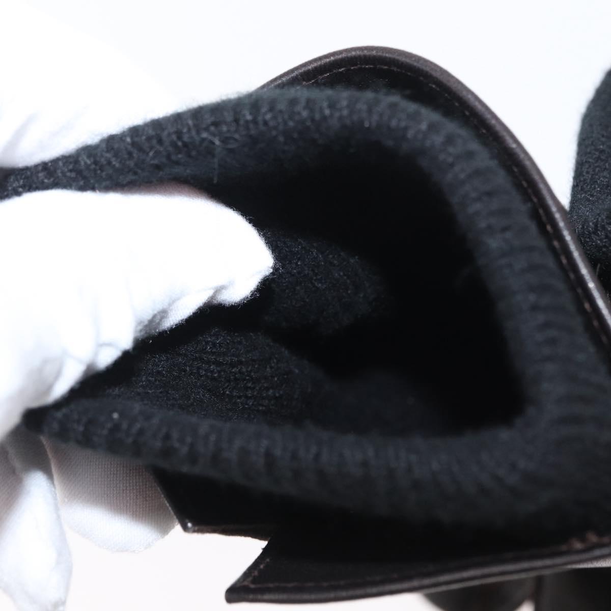 GUCCI Gloves Leather Black Auth bs33223