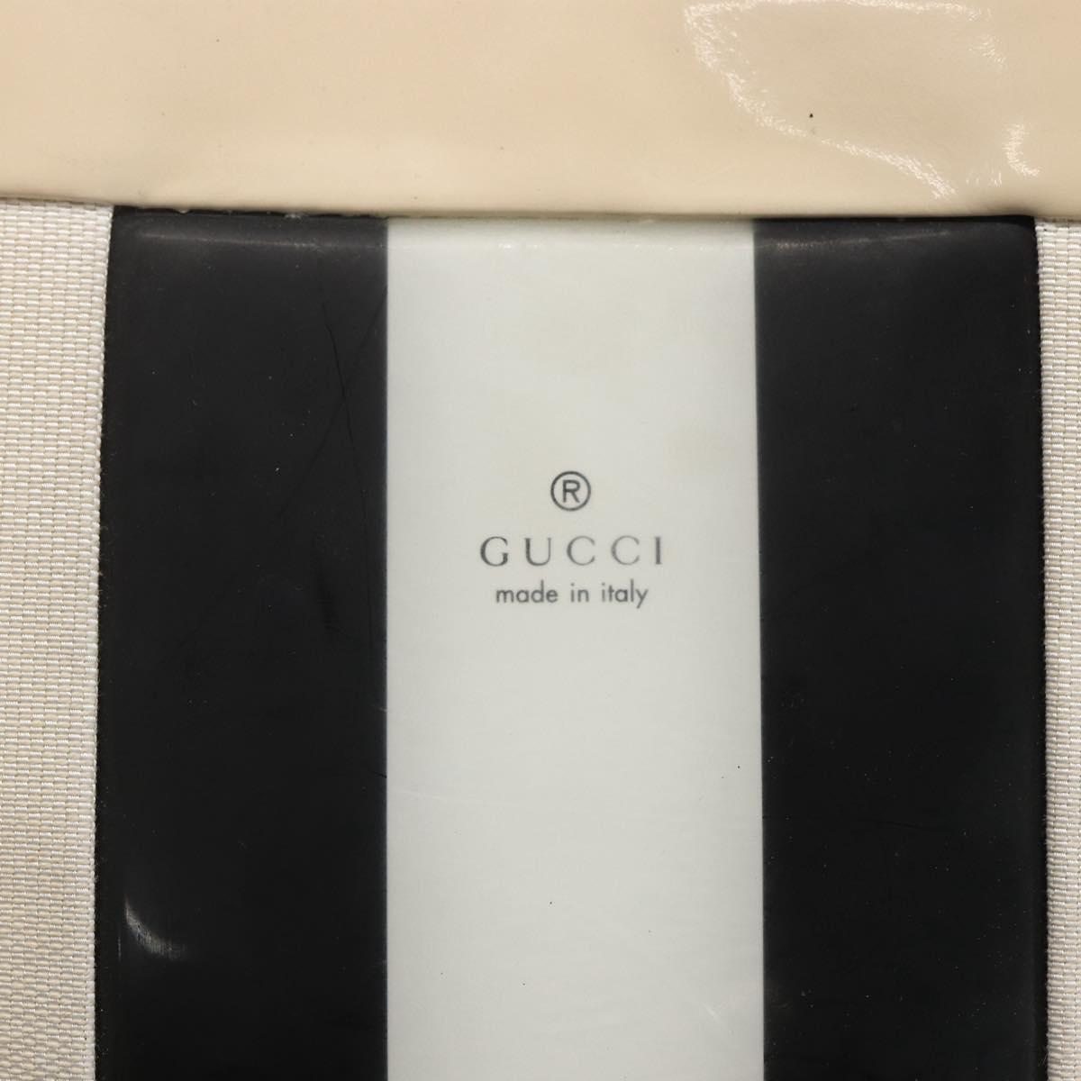 GUCCI Shoulder Bag Canvas White Gold 001 4231 Auth bs33225