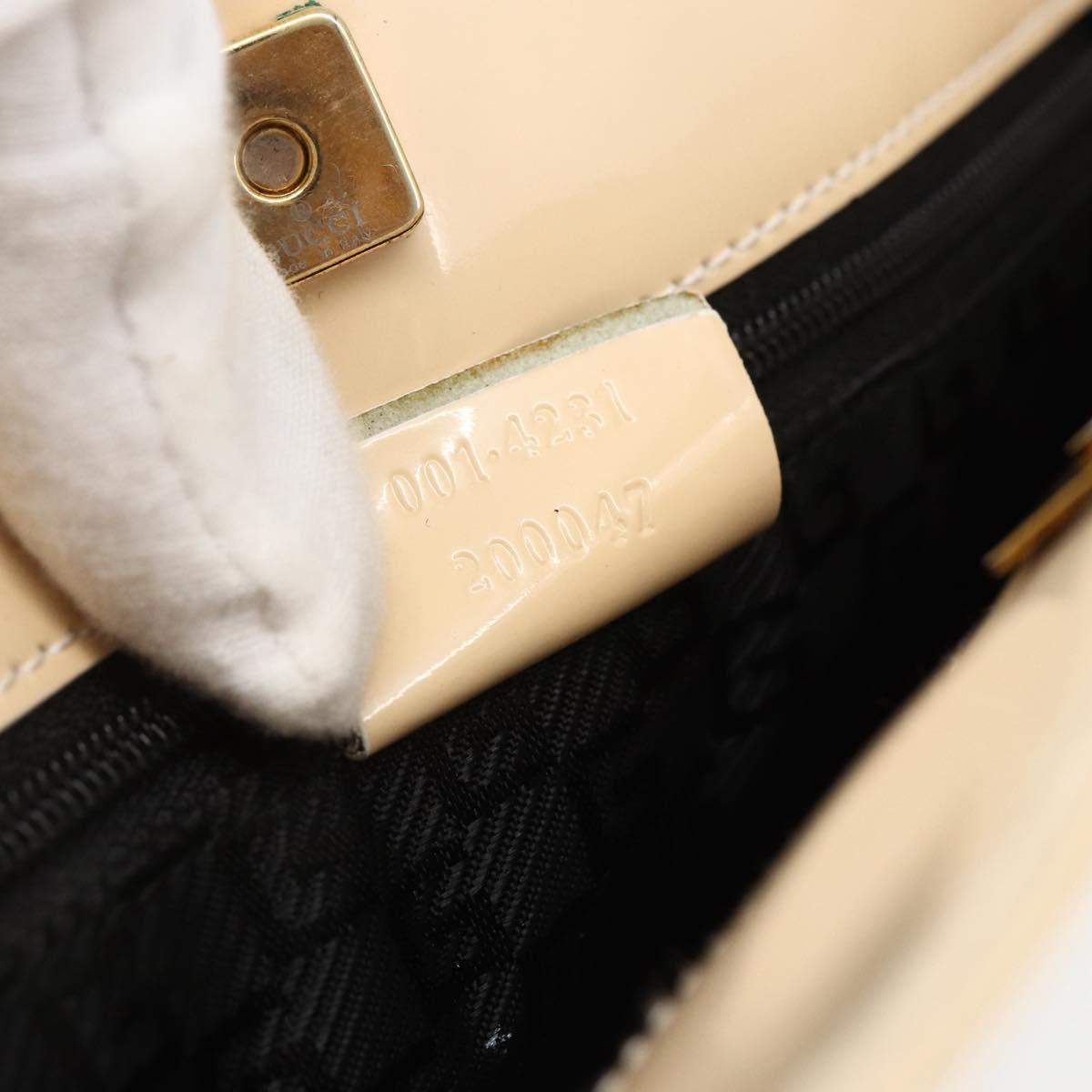 GUCCI Shoulder Bag Canvas White Gold 001 4231 Auth bs33225
