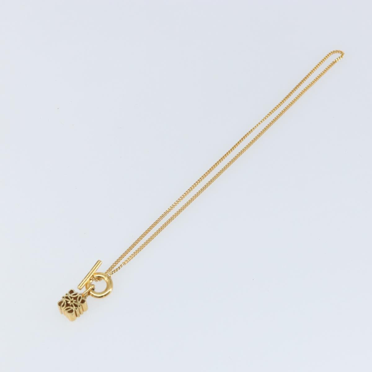 LOEWE Necklace metal Gold Auth bs33232