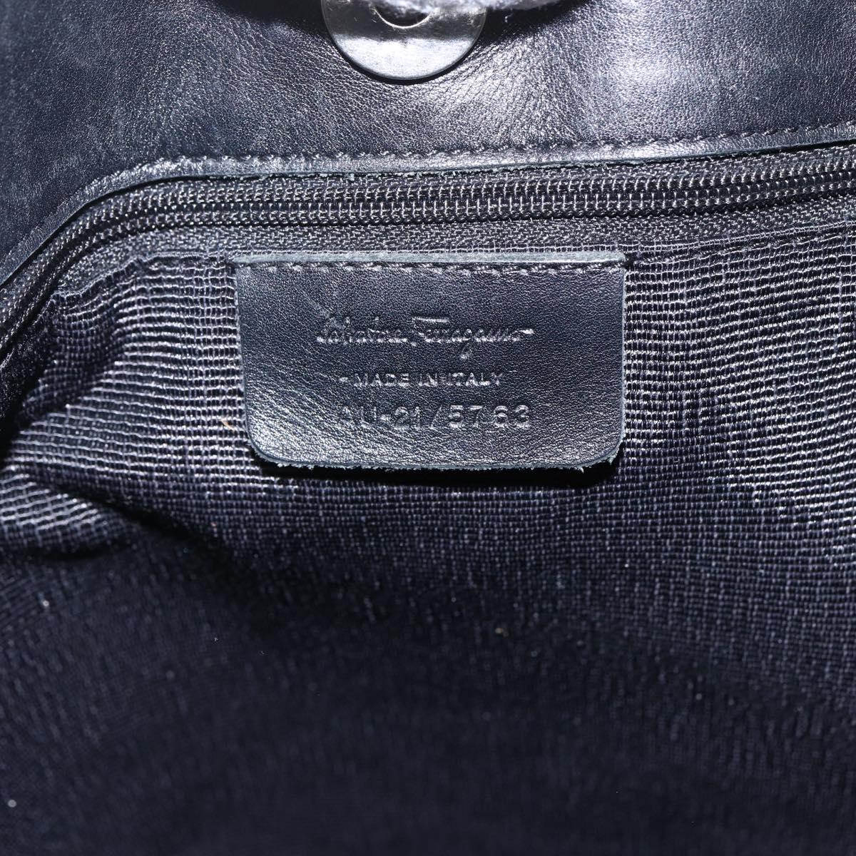 Salvatore Ferragamo Tote Bag Canvas Black Silver Auth bs33236