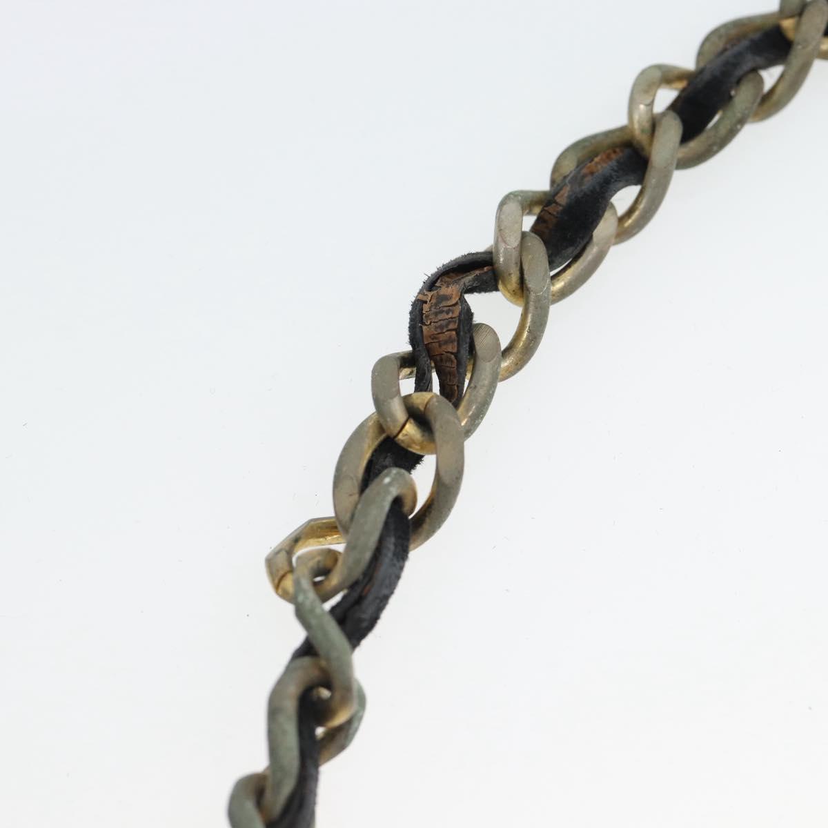CHANEL Mademoiselle Chain Shoulder Bag Velor Black Gold CC Auth bs33251