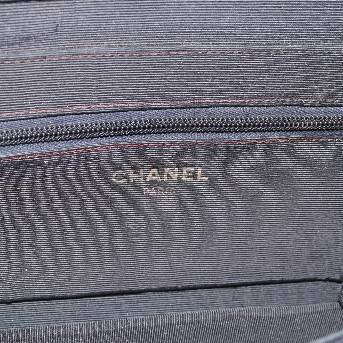 CHANEL Mademoiselle Chain Shoulder Bag Velor Black Gold CC Auth bs33251
