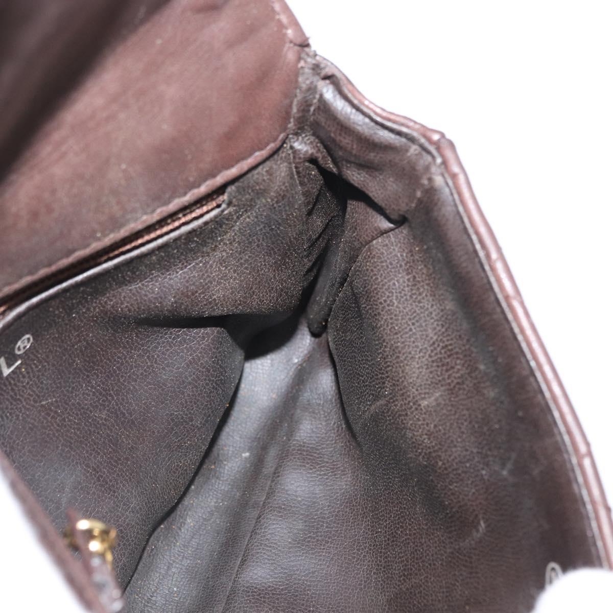 CHANEL Matelasse Waist bag Lamb Skin Brown Gold CC Auth bs33252