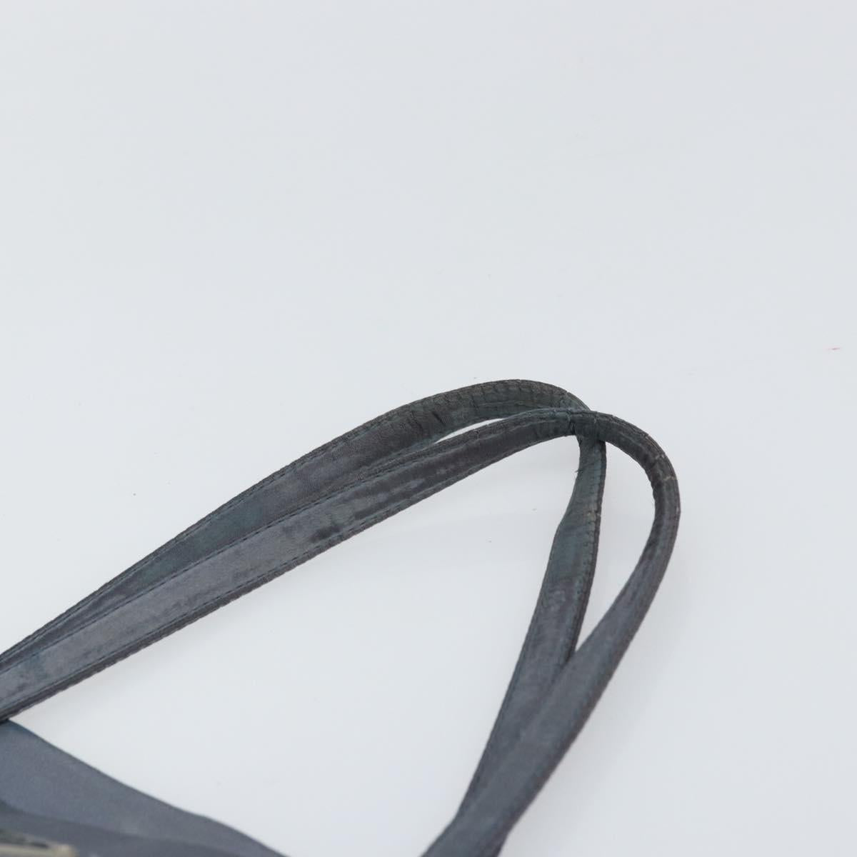 PRADA Tote Bag Satin Blue Silver Auth bs33255