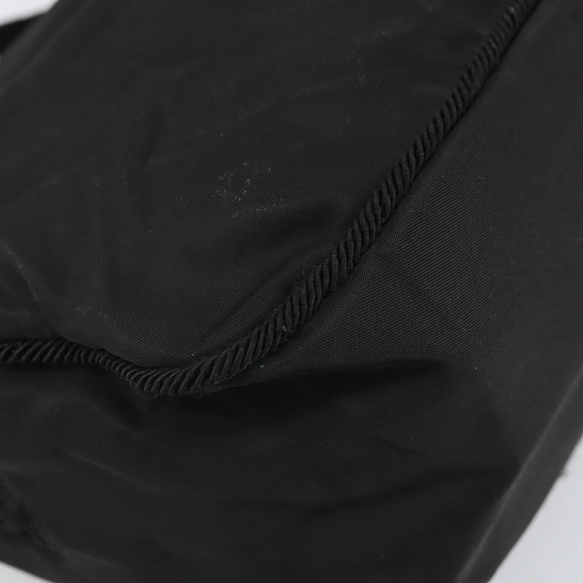 PRADA Hand Bag Nylon Black Gold Auth bs33258
