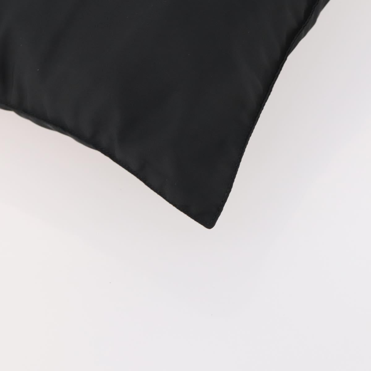 PRADA Tote Bag Nylon Black Silver Auth bs33259