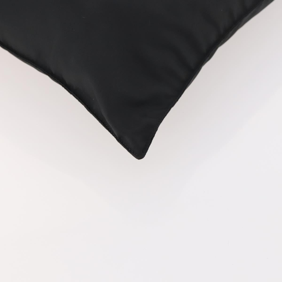 PRADA Tote Bag Nylon Black Silver Auth bs33259