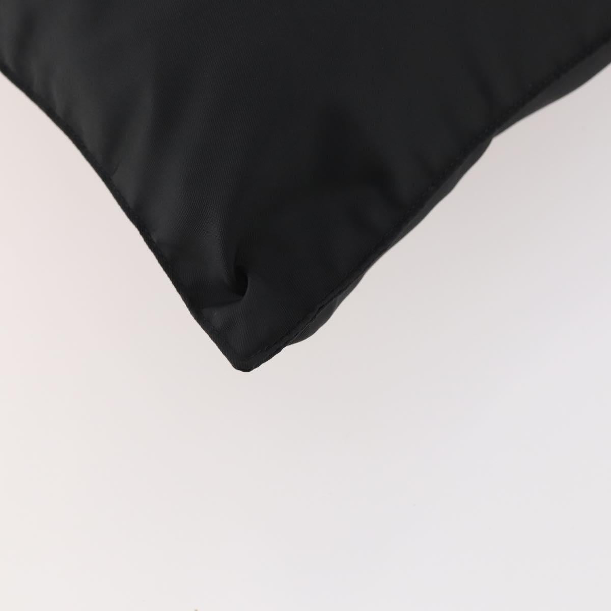 PRADA Tote Bag Nylon Black Silver Auth bs33259