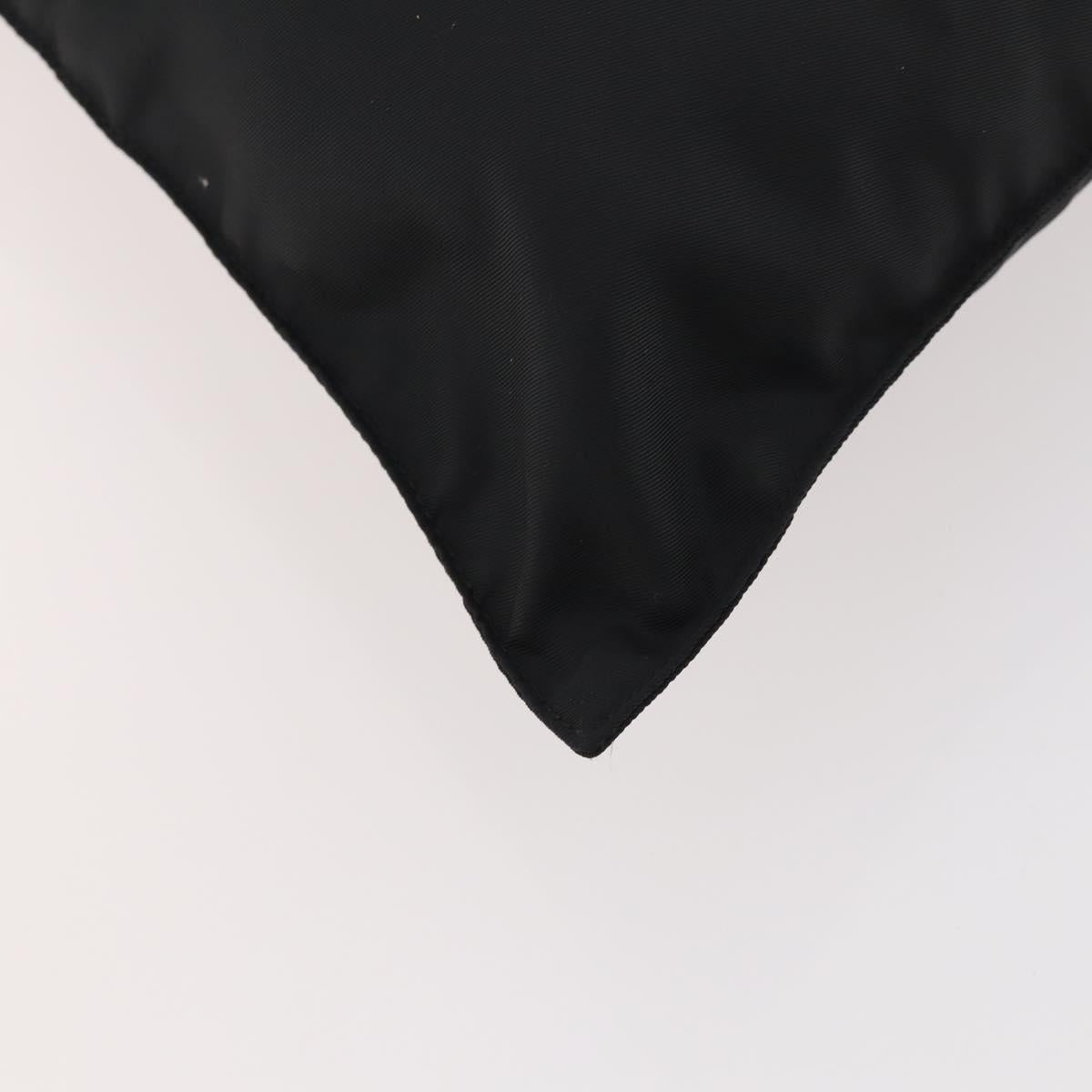 PRADA Tote Bag Nylon Black Silver Auth bs33259