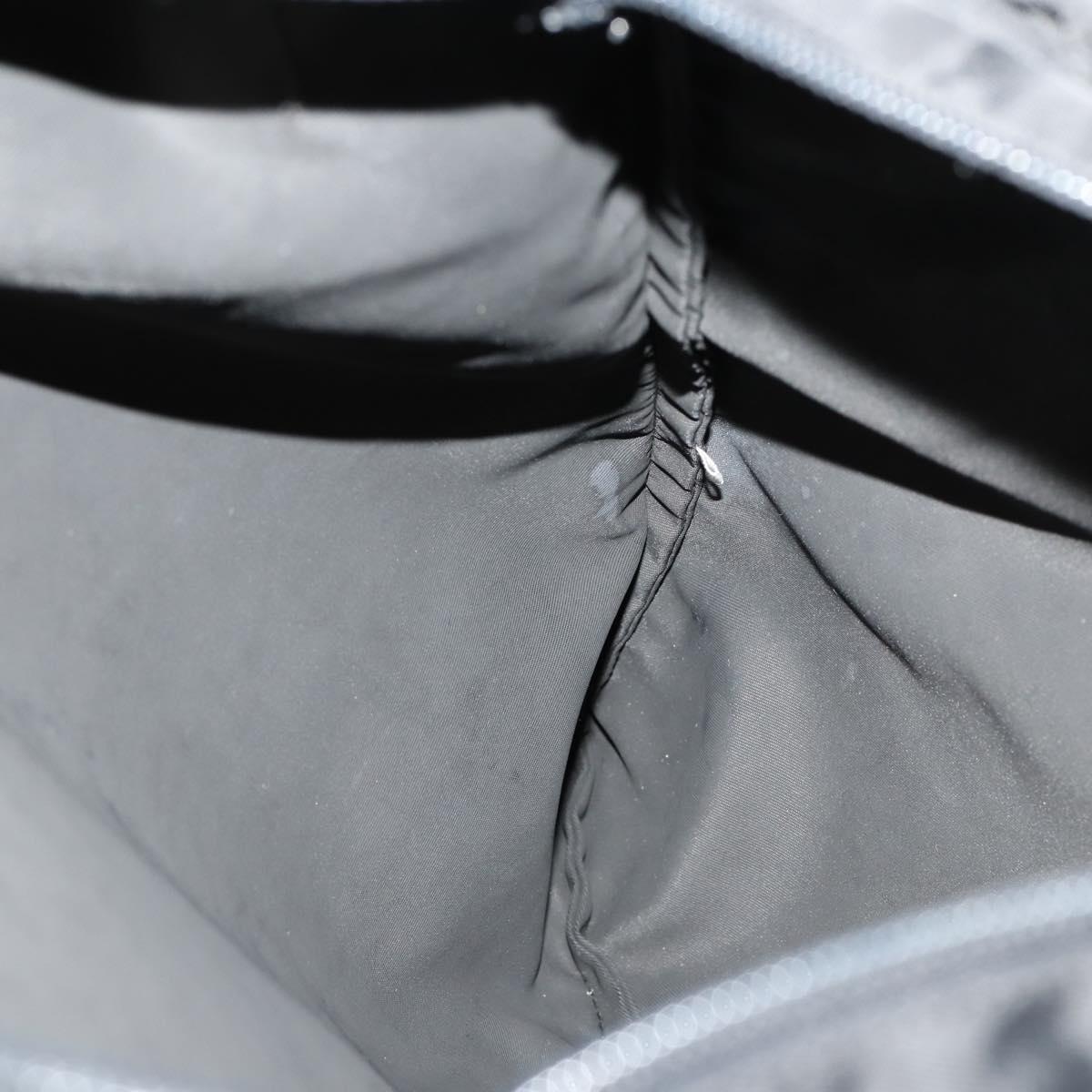 PRADA Tote Bag Nylon Black Silver Auth bs33259