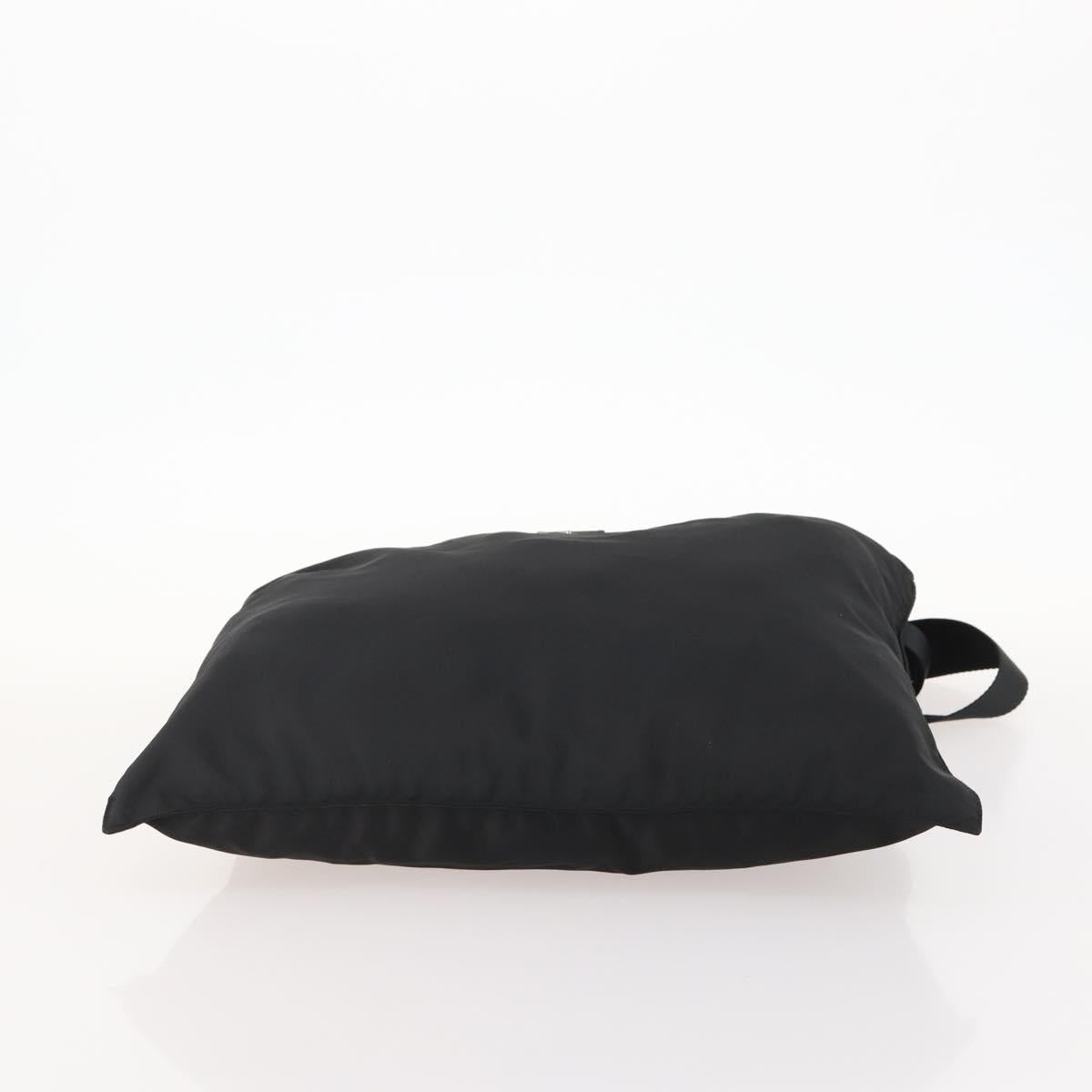 PRADA Tote Bag Nylon Black Silver Auth bs33259