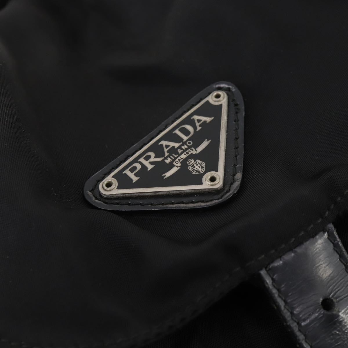 PRADA Backpack Nylon Black Silver Auth bs33265