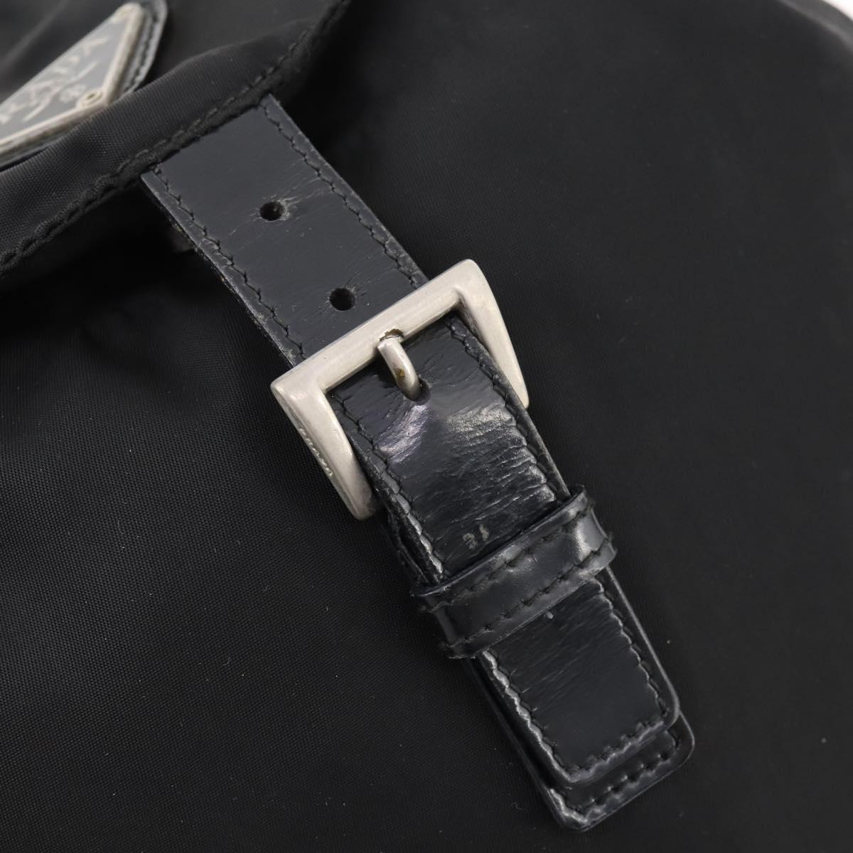 PRADA Backpack Nylon Black Silver Auth bs33265