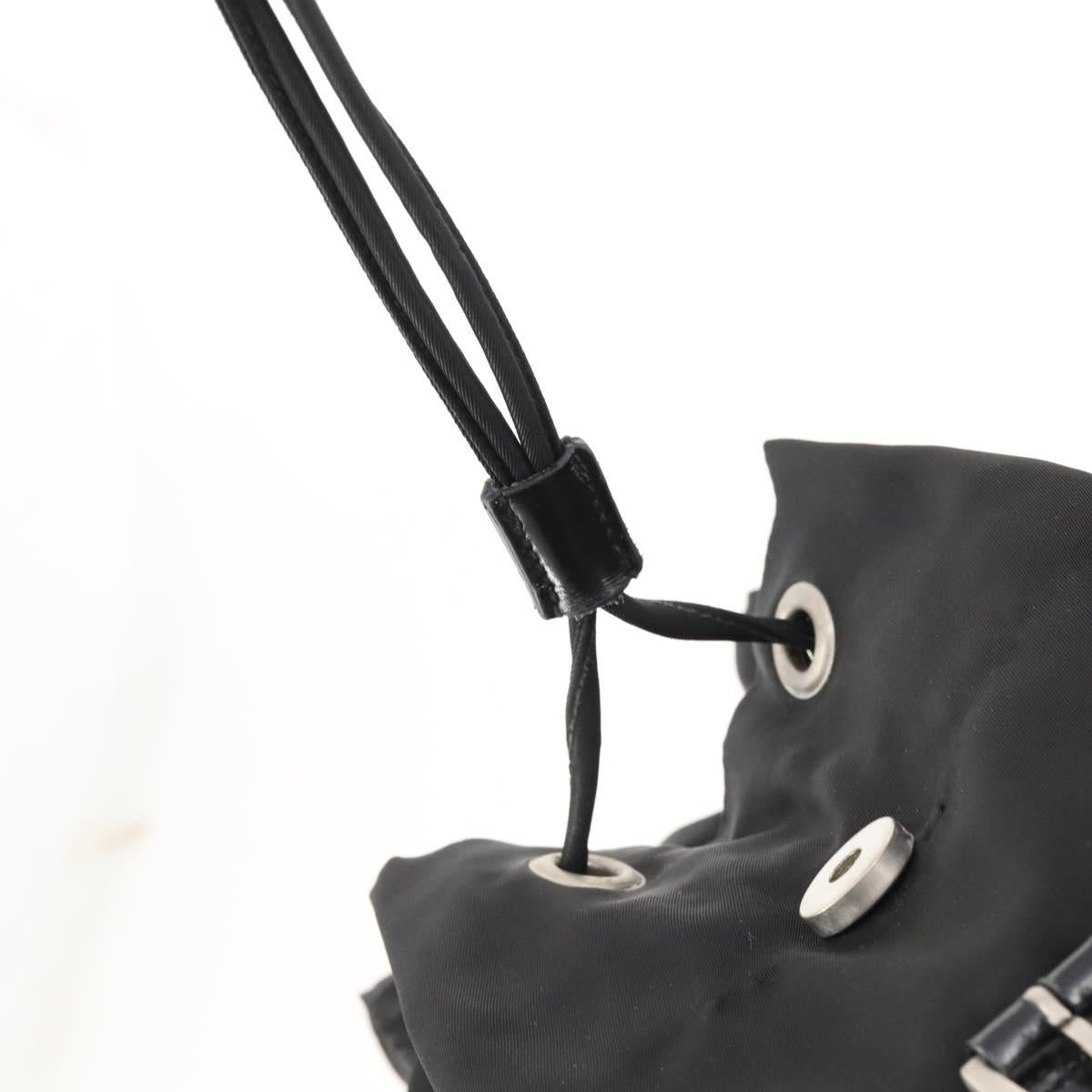 PRADA Backpack Nylon Black Silver Auth bs33265