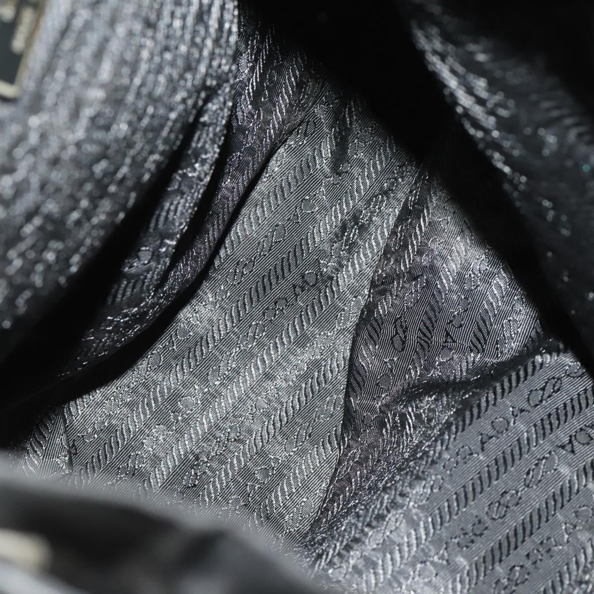 PRADA Backpack Nylon Black Silver Auth bs33265