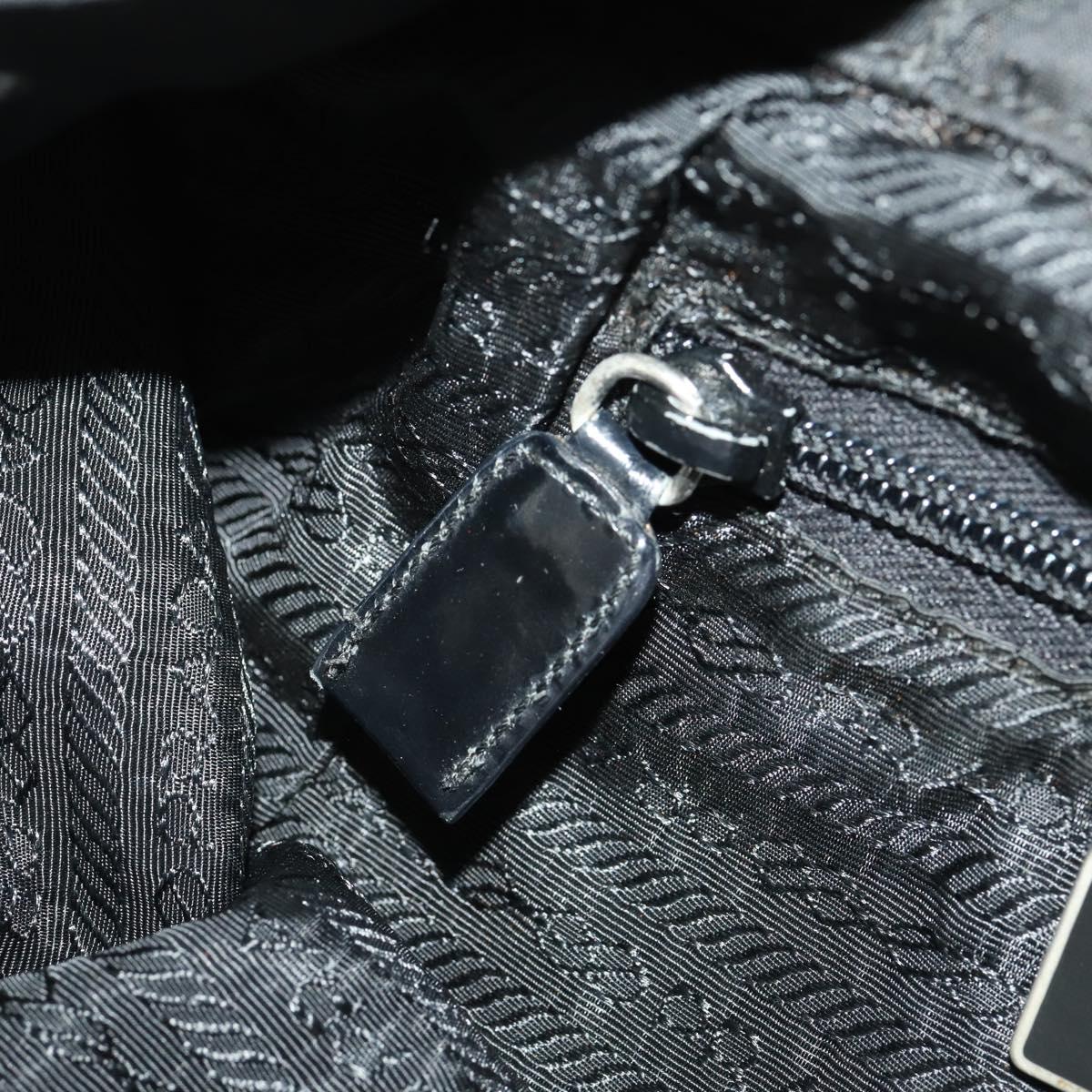 PRADA Backpack Nylon Black Silver Auth bs33265