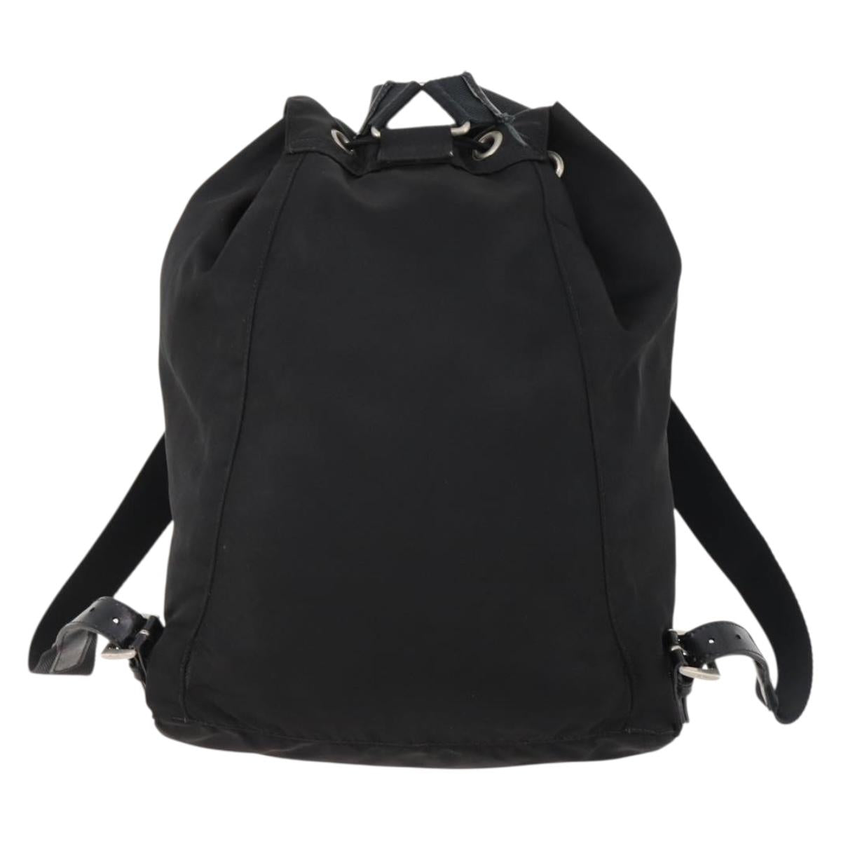 PRADA Backpack Nylon Black Silver Auth bs33265