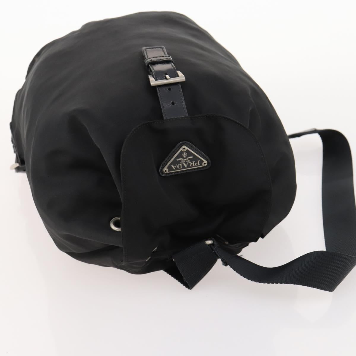 PRADA Backpack Nylon Black Silver Auth bs33265