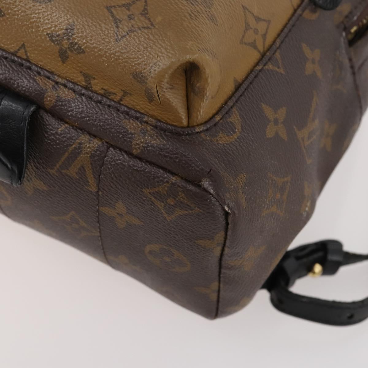 LOUIS VUITTON Monogram Reverse Palm Springs PM Backpack M43116 LV Auth bs33266