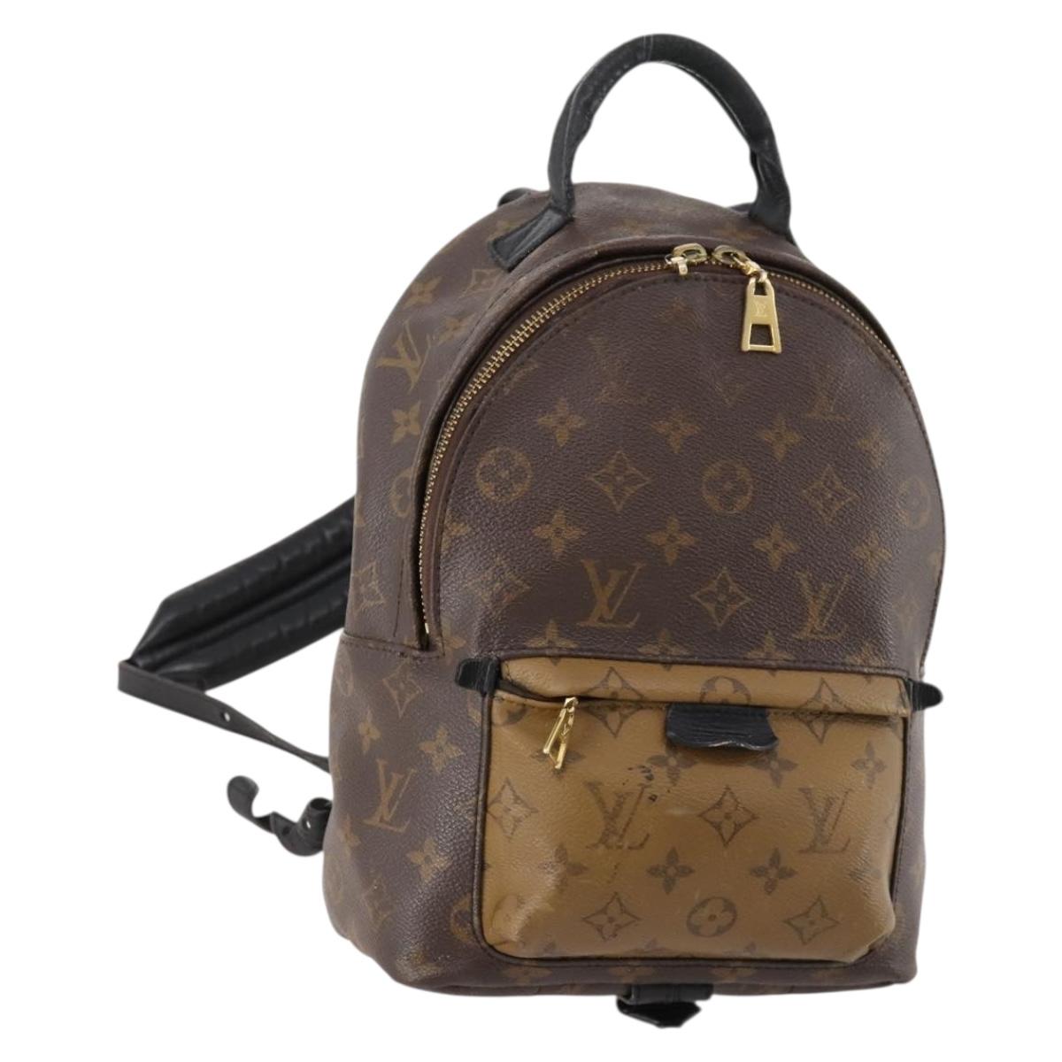 LOUIS VUITTON Monogram Reverse Palm Springs PM Backpack M43116 LV Auth bs33266