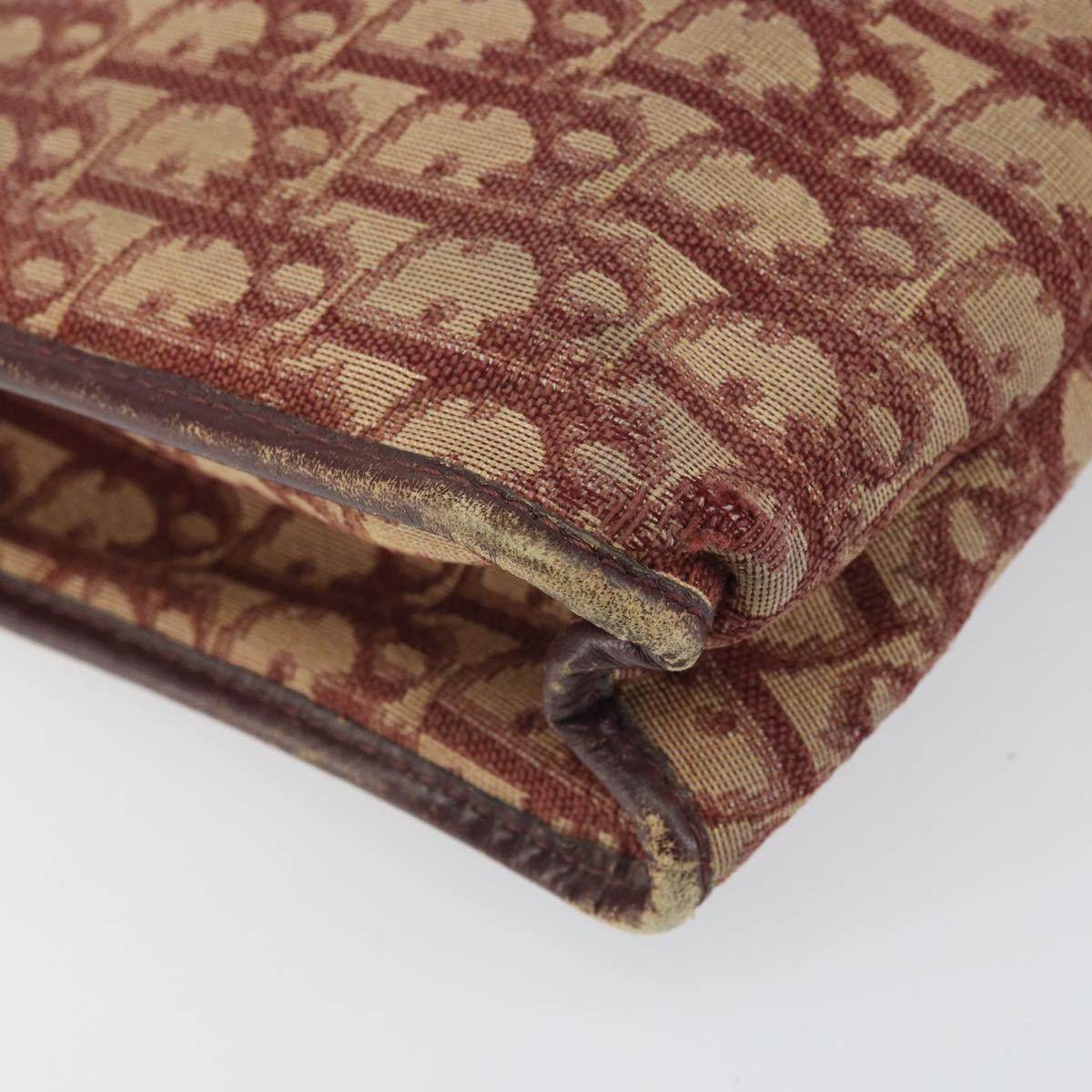 Christian Dior Trotter Canvas Clutch Bag Red Auth bs33268