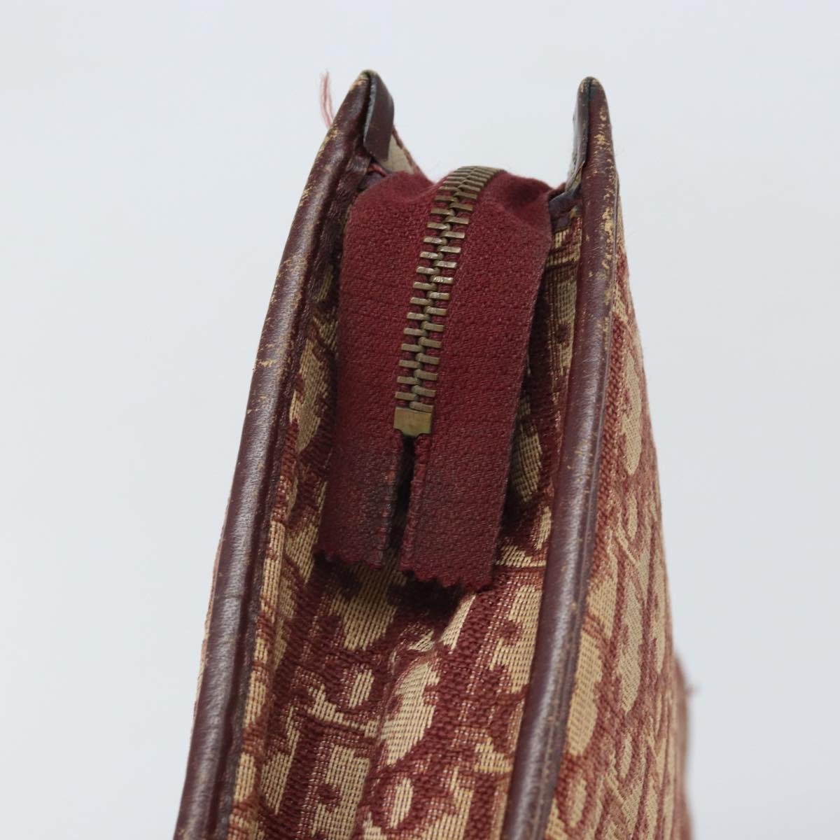 Christian Dior Trotter Canvas Clutch Bag Red Auth bs33268