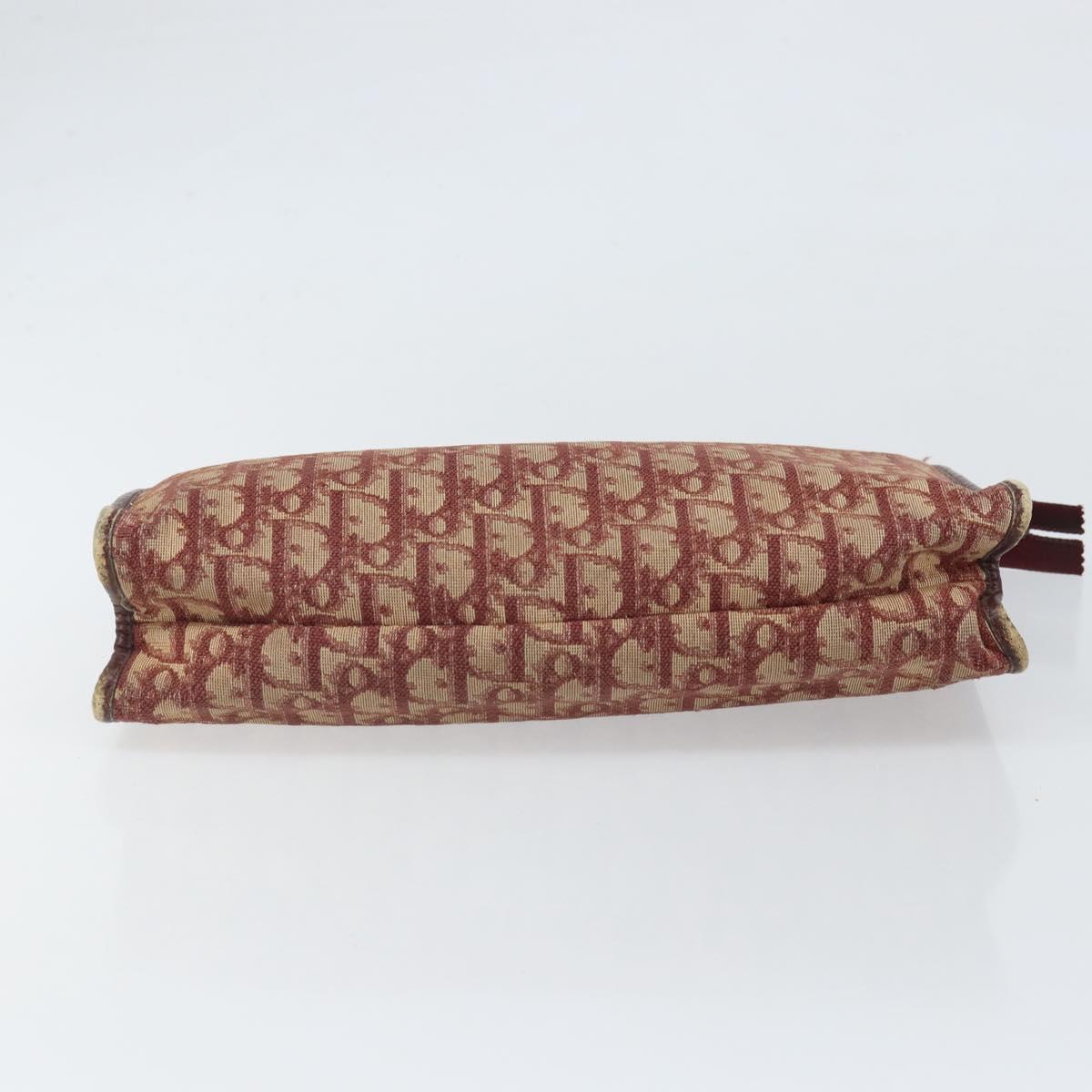 Christian Dior Trotter Canvas Clutch Bag Red Auth bs33268