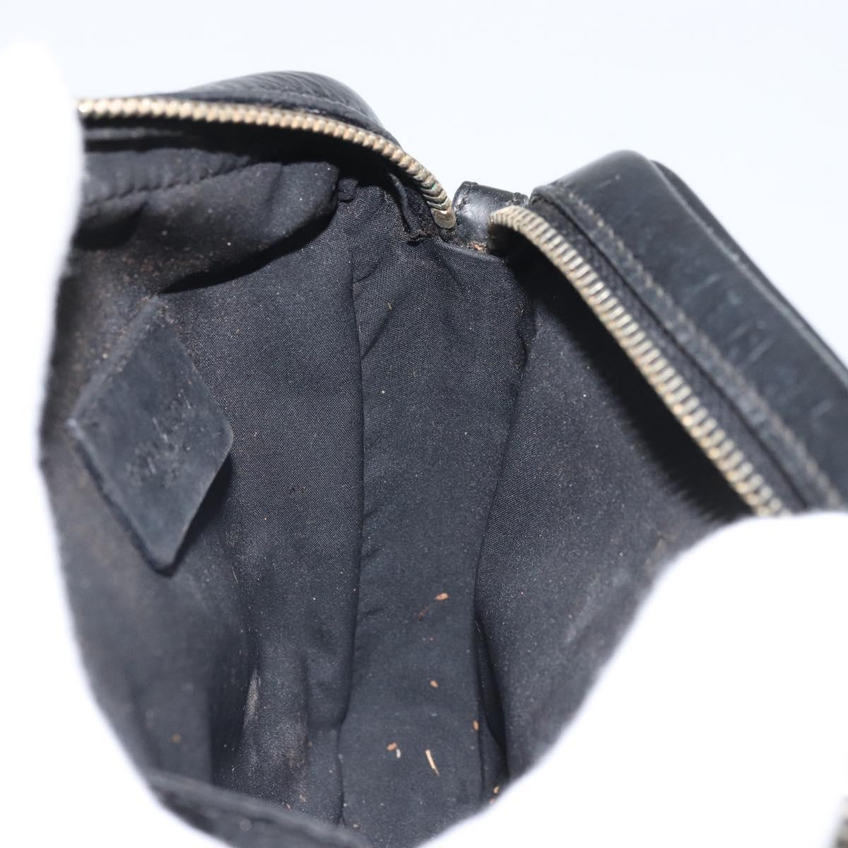 SAINT LAURENT Pouch Leather Black Gold Auth bs33270