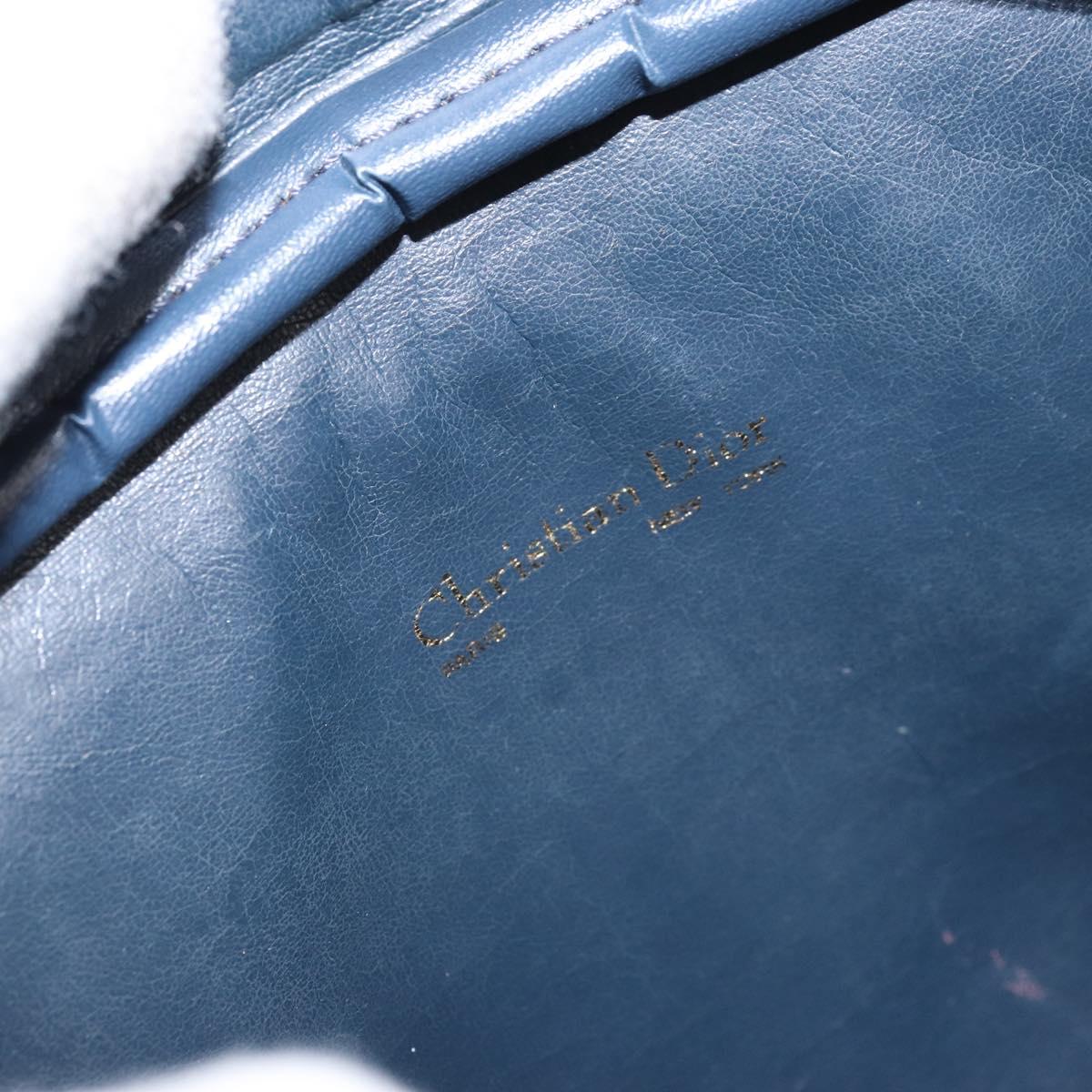 Christian Dior Shoulder Bag Leather Navy Gold Auth bs33276