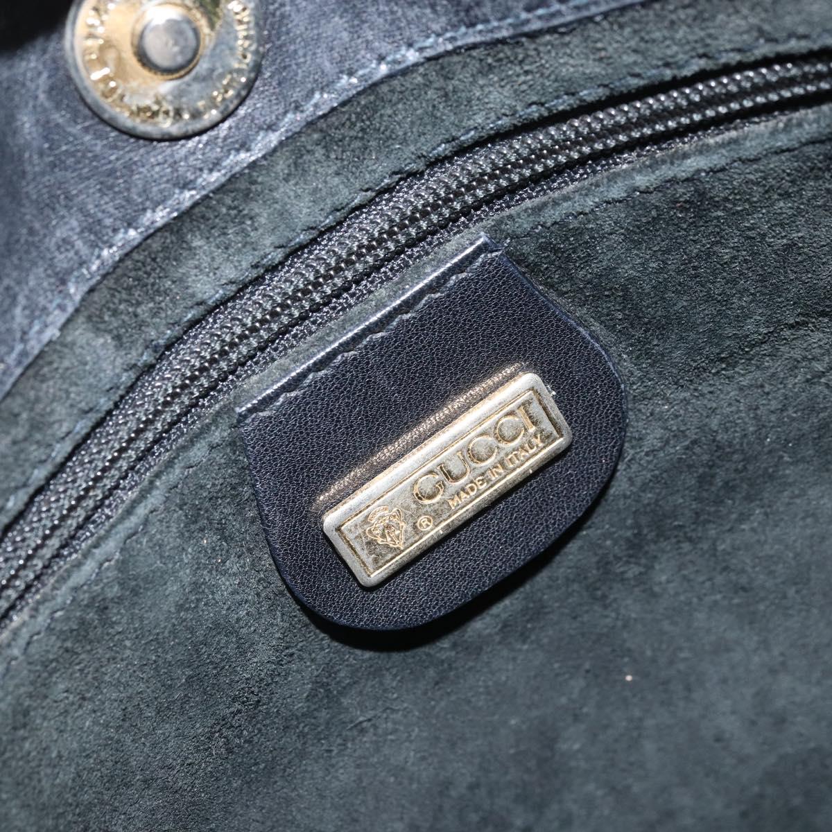 GUCCI Shoulder Bag Leather Black Gold Auth bs33277