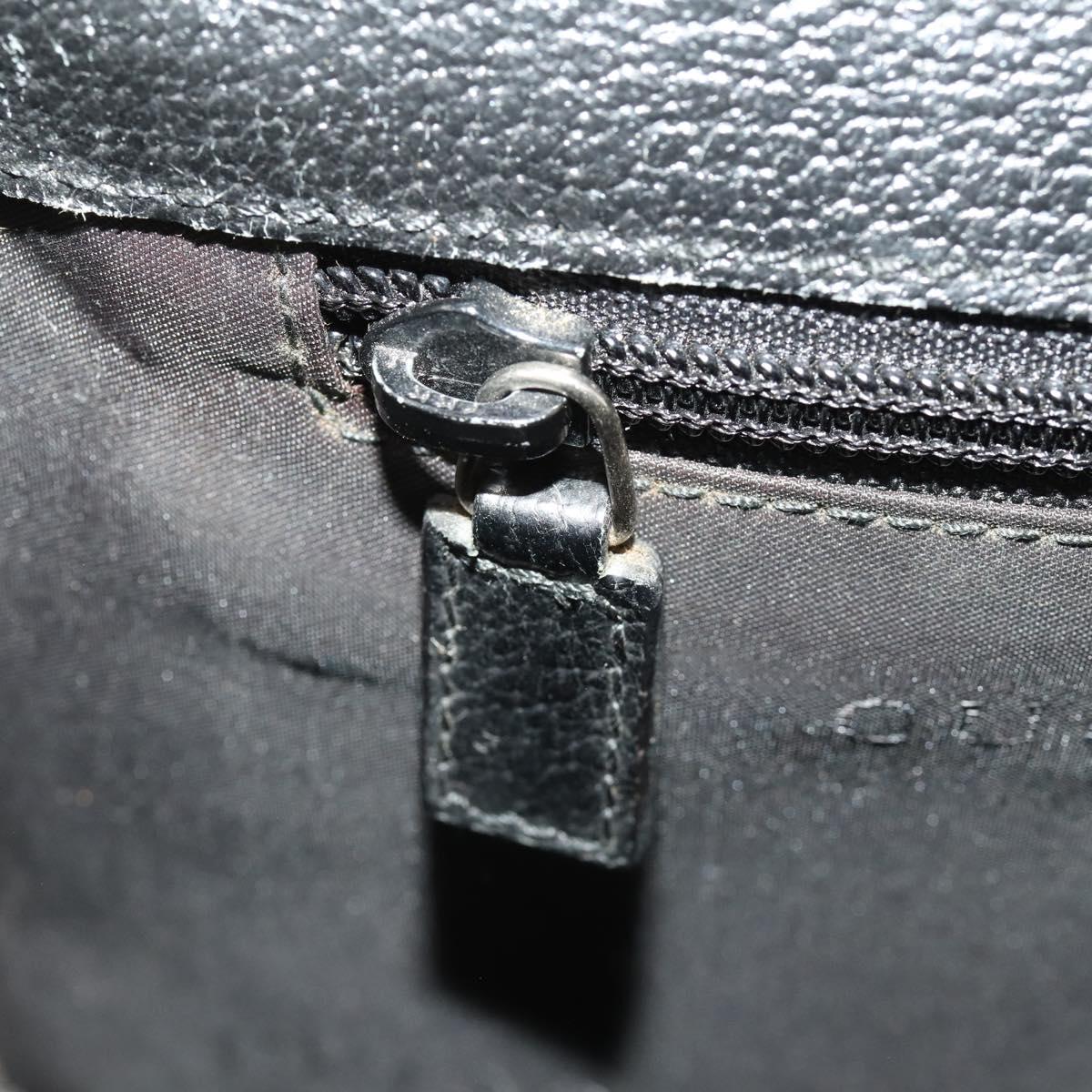 GUCCI Briefcase Leather Black Silver 015 0235 Auth bs33279