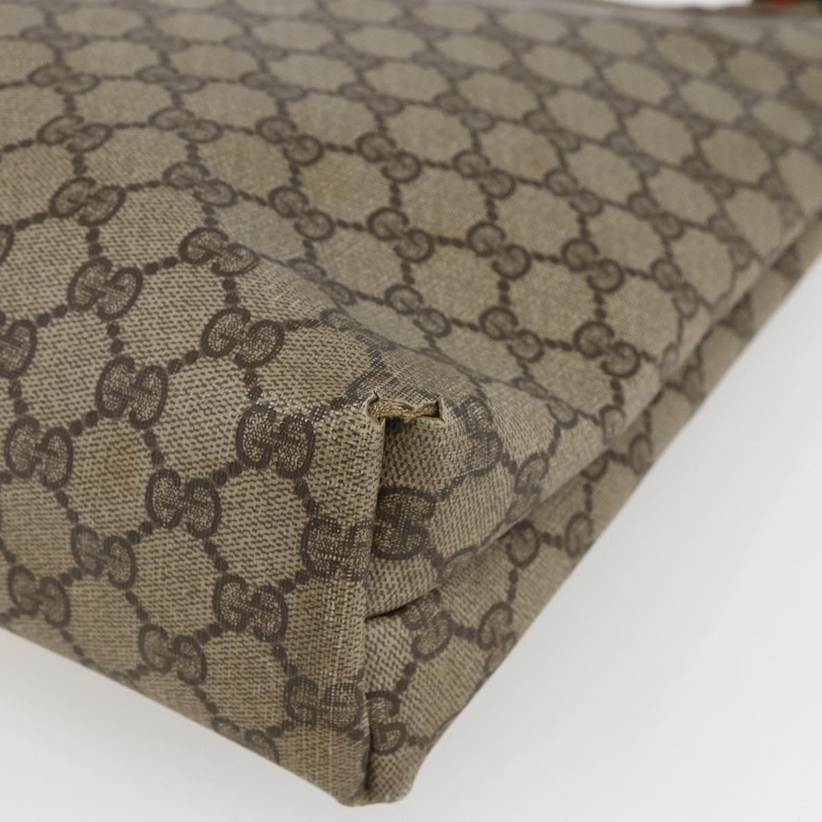GUCCI GG Supreme Web Sherry Line Tote Bag PVC Beige Gold 40 02 003 Auth bs33280