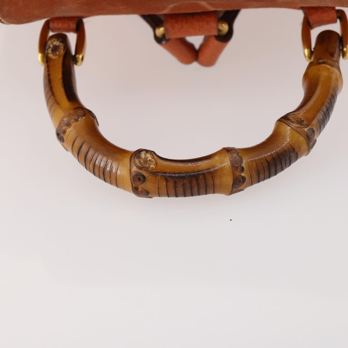 GUCCI Bamboo Backpack Suede Brown Gold 003 1956 0030 Auth bs33281