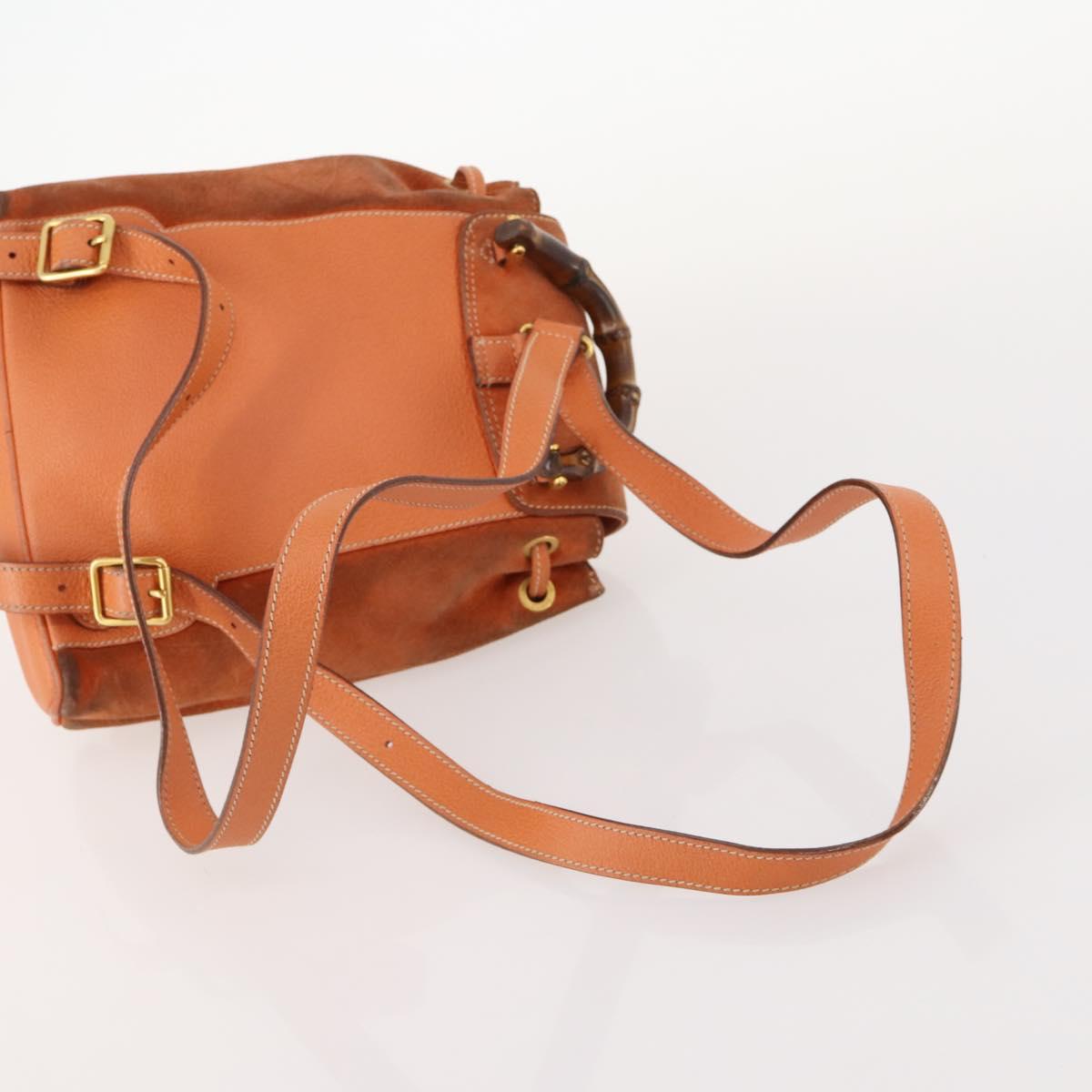 GUCCI Bamboo Backpack Suede Brown Gold 003 1956 0030 Auth bs33281
