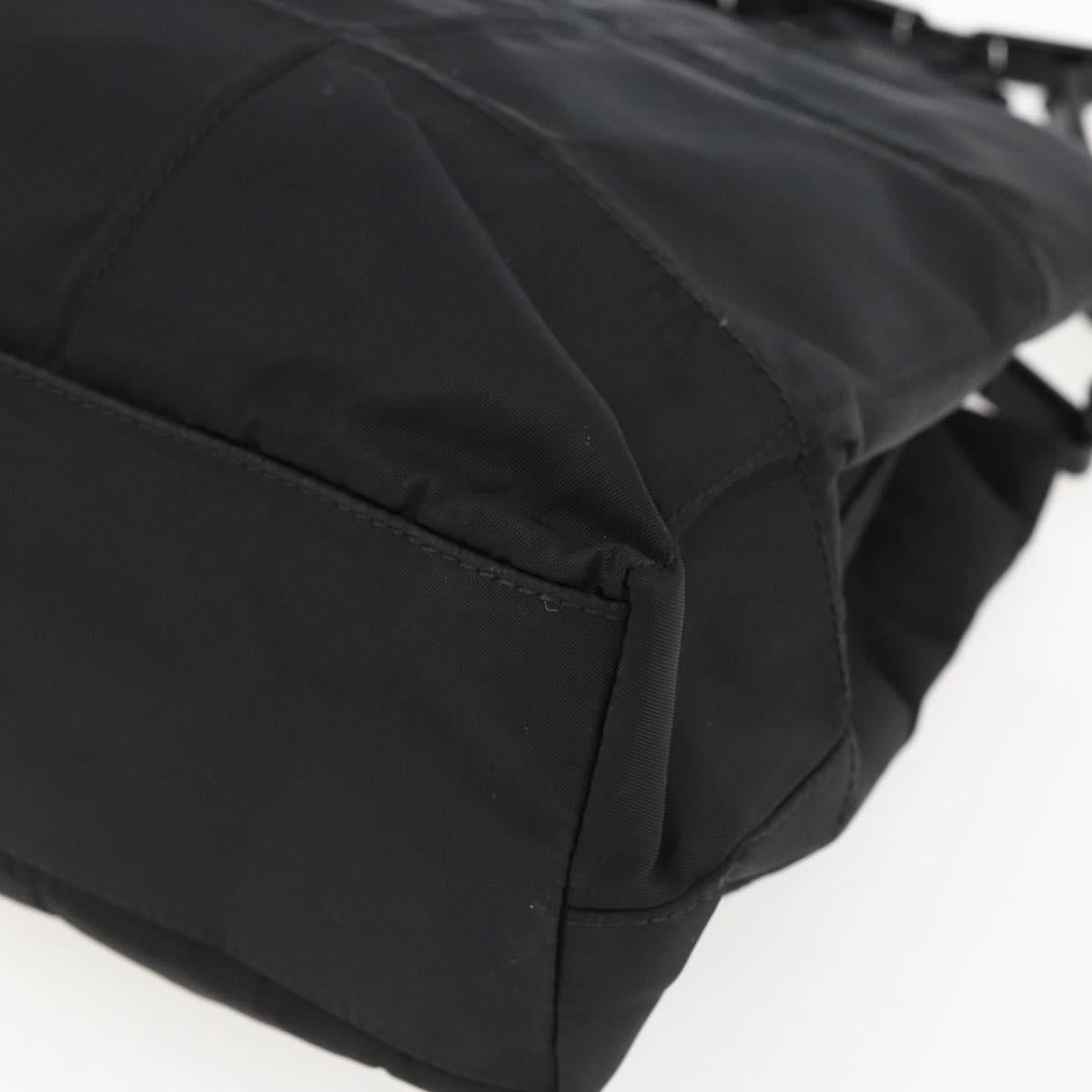 PRADA Shoulder Bag Nylon Black Silver Auth bs33284