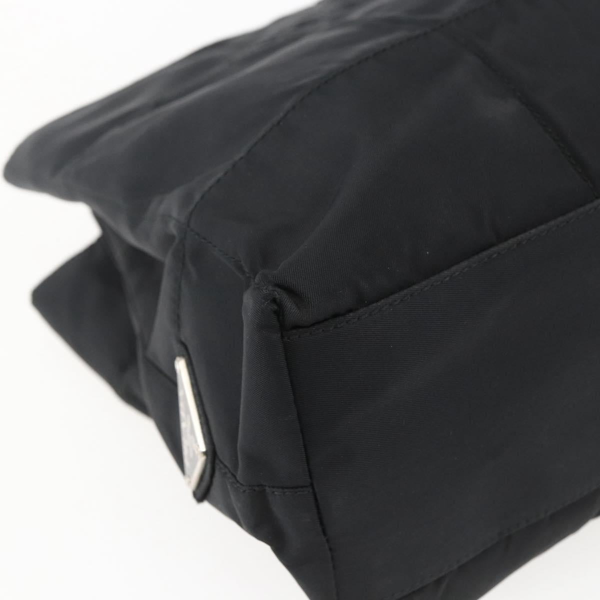PRADA Shoulder Bag Nylon Black Silver Auth bs33284