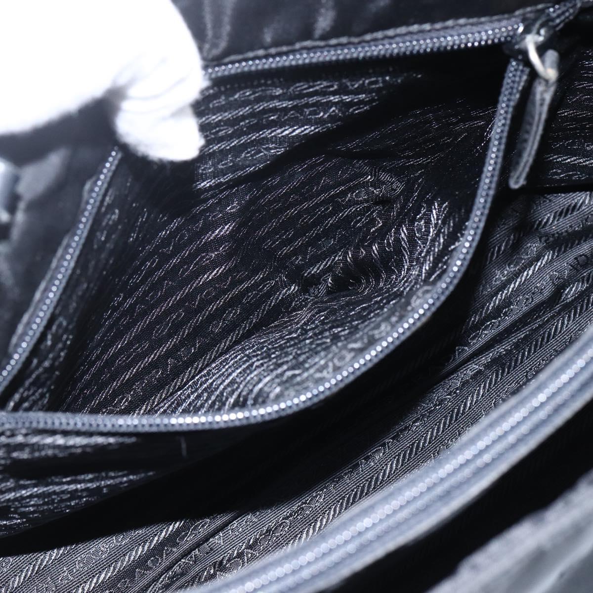 PRADA Shoulder Bag Nylon Black Silver Auth bs33284