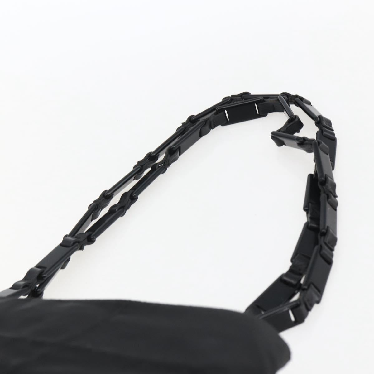 PRADA Shoulder Bag Nylon Black Silver Auth bs33284