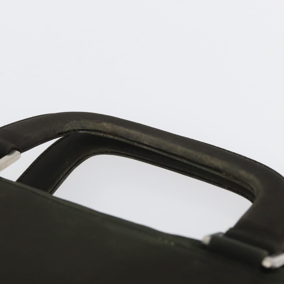 PRADA Hand Bag Nylon 2way Khaki Silver Auth bs33285