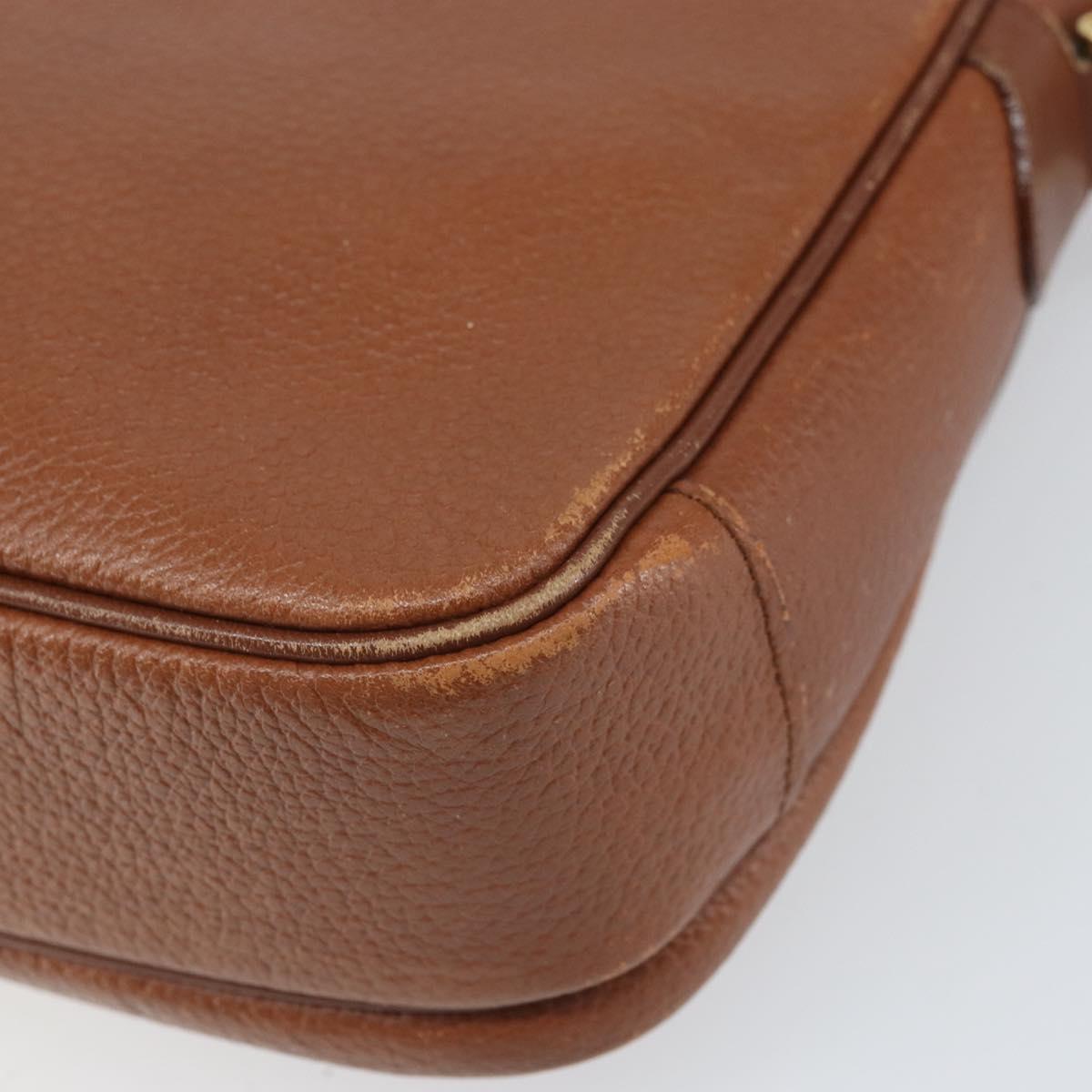 Burberrys Shoulder Bag Leather Brown Gold Auth bs33288