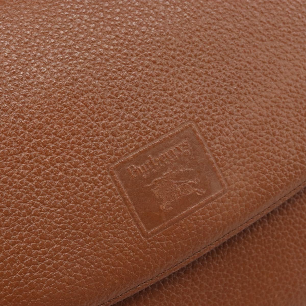 Burberrys Shoulder Bag Leather Brown Gold Auth bs33288