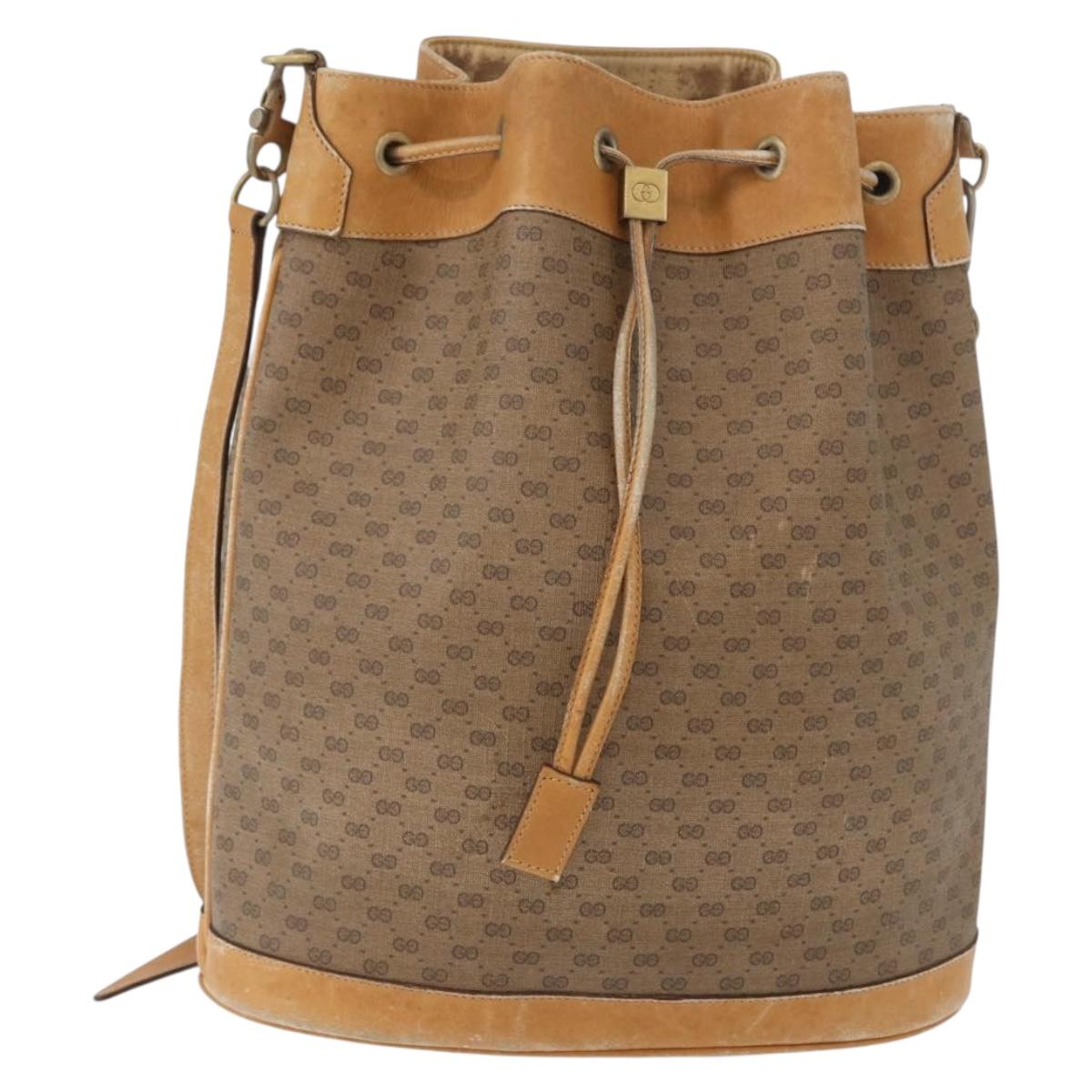 GUCCI Micro GG Supreme Shoulder Bag PVC Beige Gold 001 084 4793 Auth bs33290