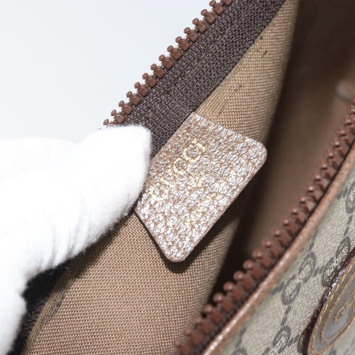 GUCCI GG Plus Supreme Clutch Bag PVC Beige Gold Auth bs33292